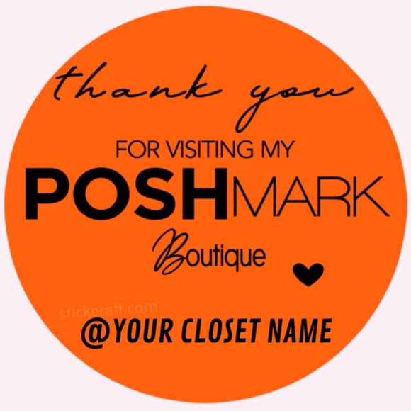 Custom Poshmark Closet Stickers | 2 Inch Round Thank You Labels – STICKERS NEW - Picture 14 of 16